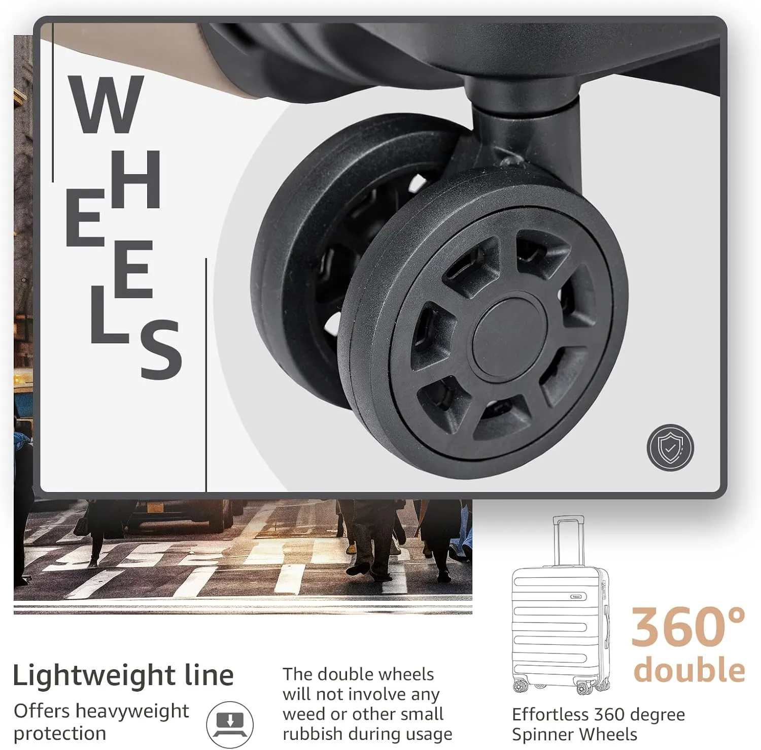 Carry-on Luggage with Spinner Wheels,Suitcases PC ABS Hard Shell - 20in TSA Lock Lightweight Carry on