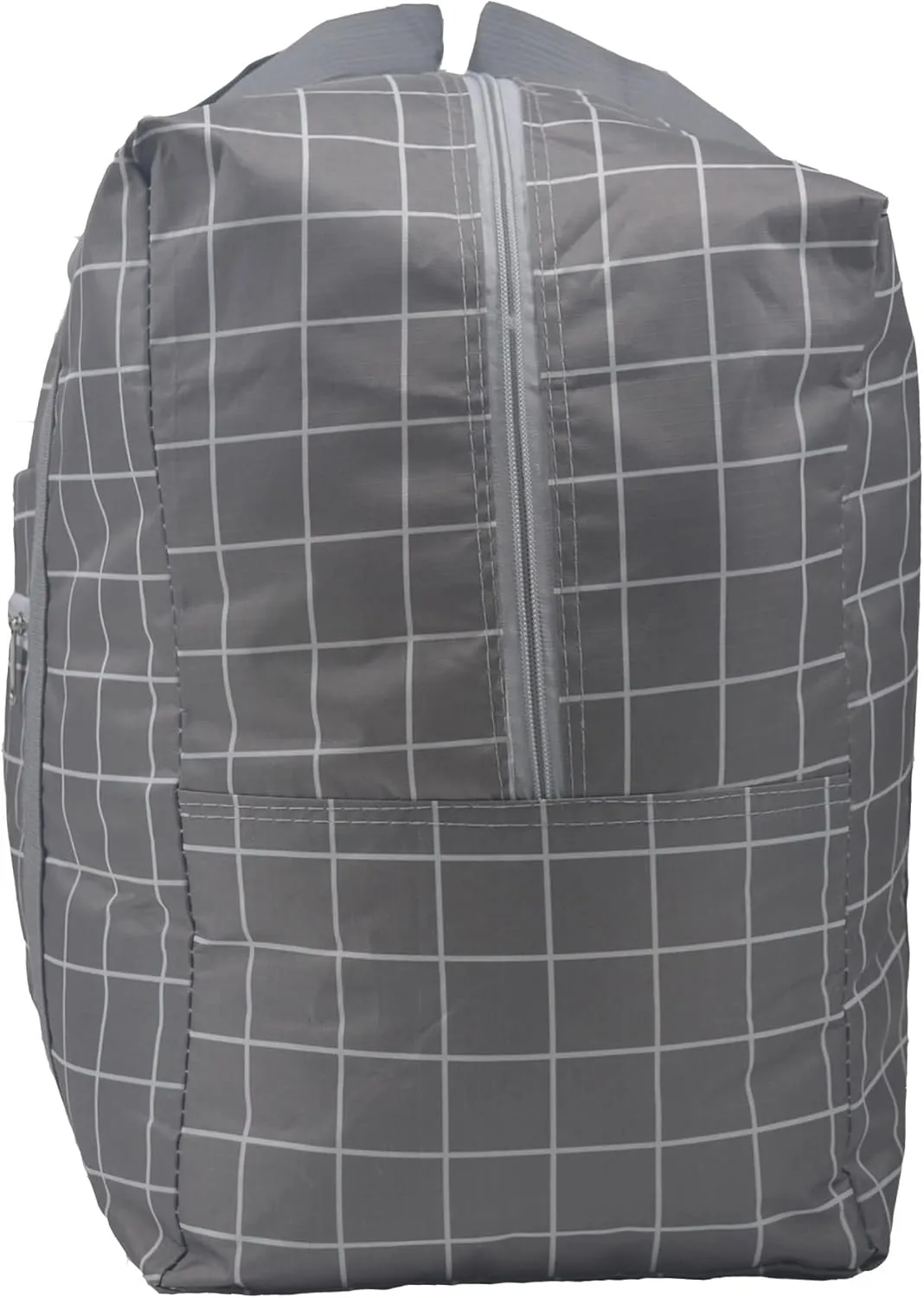 Carry On Water-Resistant Multi-function Duffel bag Collapsible Hand luggage bags for travel Large Lightweight, Storage Bags with Reinforced Handle (90L, Grey grid)
