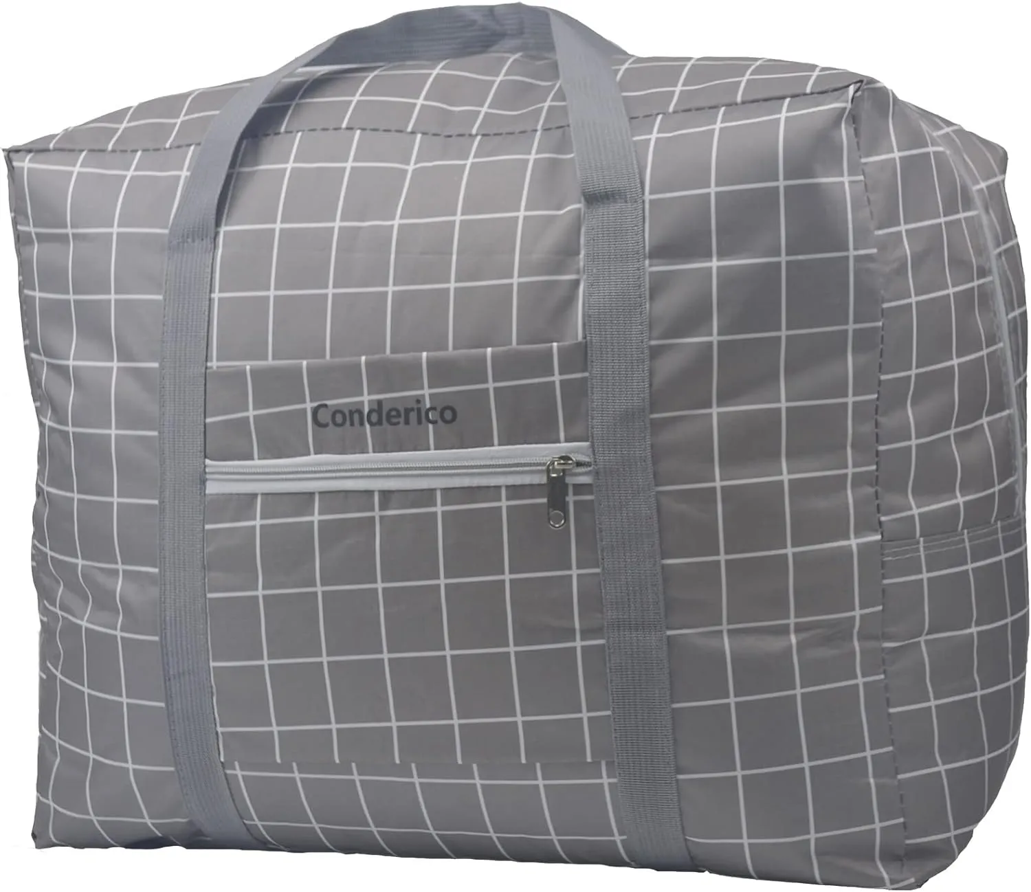 Carry On Water-Resistant Multi-function Duffel bag Collapsible Hand luggage bags for travel Large Lightweight, Storage Bags with Reinforced Handle (90L, Grey grid)