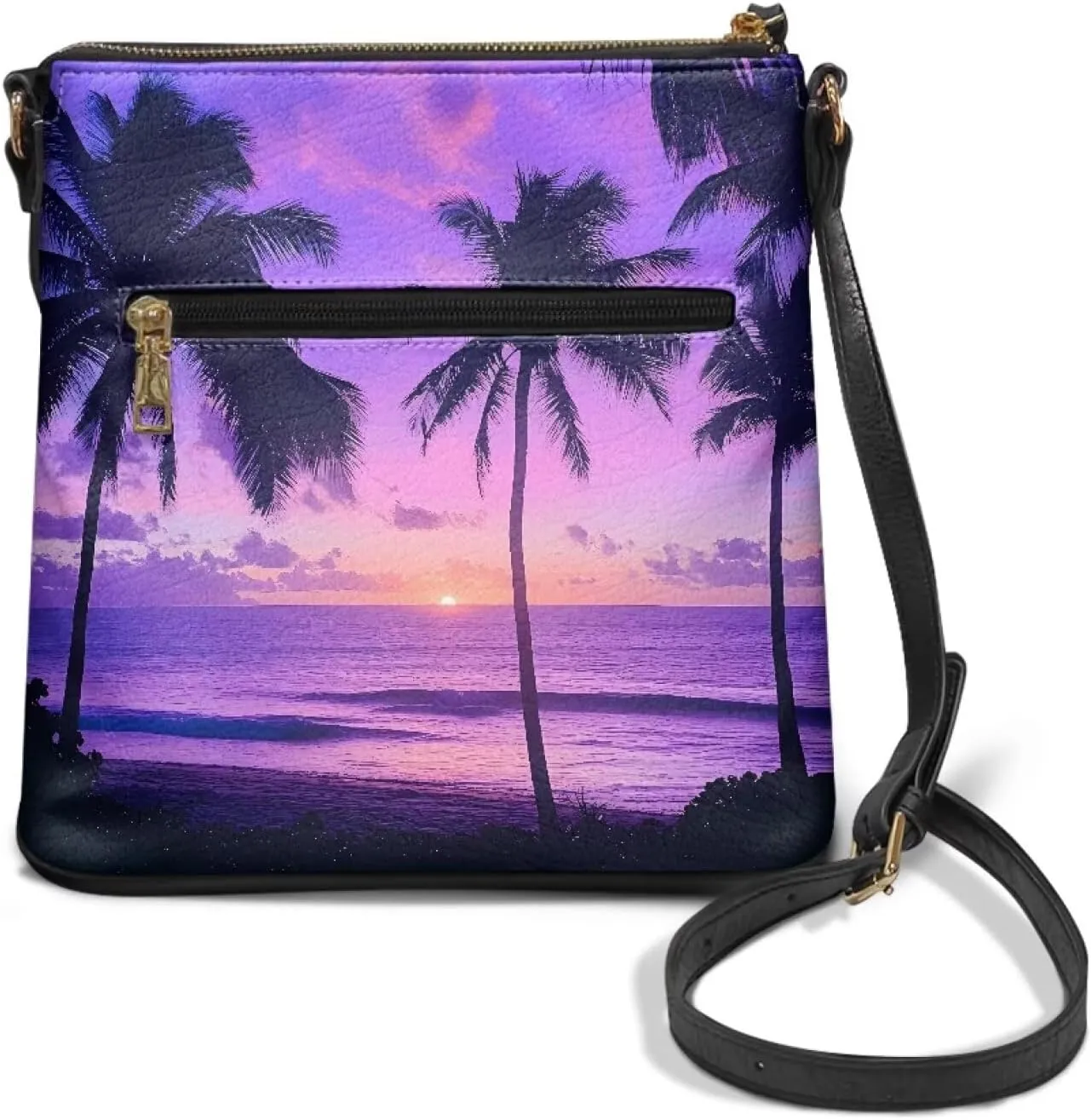 Casual Crossbody Bags for Women PU Shoulder Purse Bag Lightweight Messenger Bag with Zipper for Travel Shopping