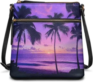 Casual Crossbody Bags for Women PU Shoulder Purse Bag Lightweight Messenger Bag with Zipper for Travel Shopping