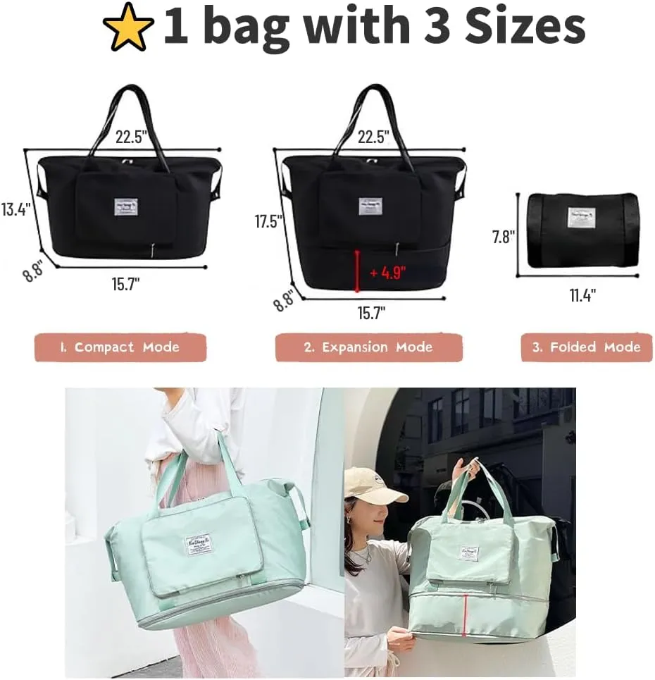 Casual Travel Makeup Bag, Foldable and Expandable Large Capacity Toiletry Travel Bag with Dividers, Makeup Organizer (blue)