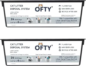Cat Genie Refills 48 Count: 7-Layer OdorLock Technology, Leakproof Heavy Duty Cat Litter Bags Compatible with Litter Genie Easy Roll Pail - Long-Lasting Litter Waste Receptacle Refills