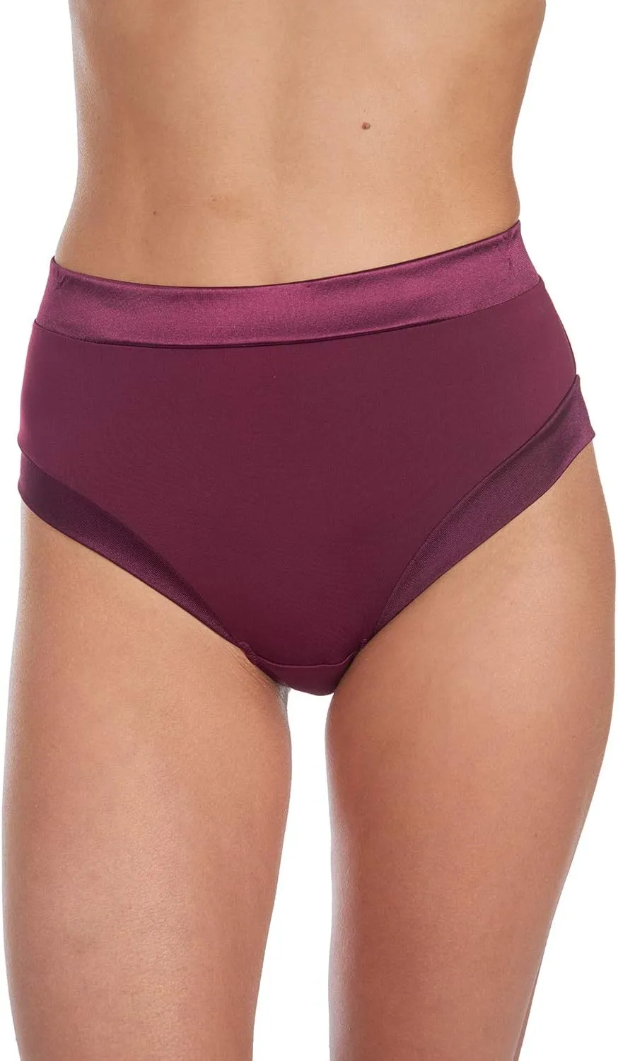 CATHERINE MALANDRINO Women's 6-Pack Micro and Shine High Waist Brief Underwear Panties, Multiple, Large