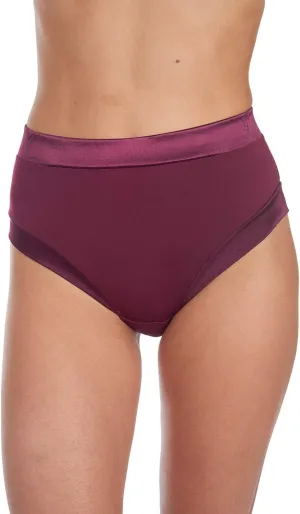 CATHERINE MALANDRINO Women's 6-Pack Micro and Shine High Waist Brief Underwear Panties, Multiple, Large
