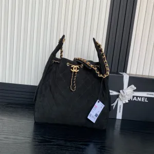 CC 25C Hobo Bag 40cm Black Suede
