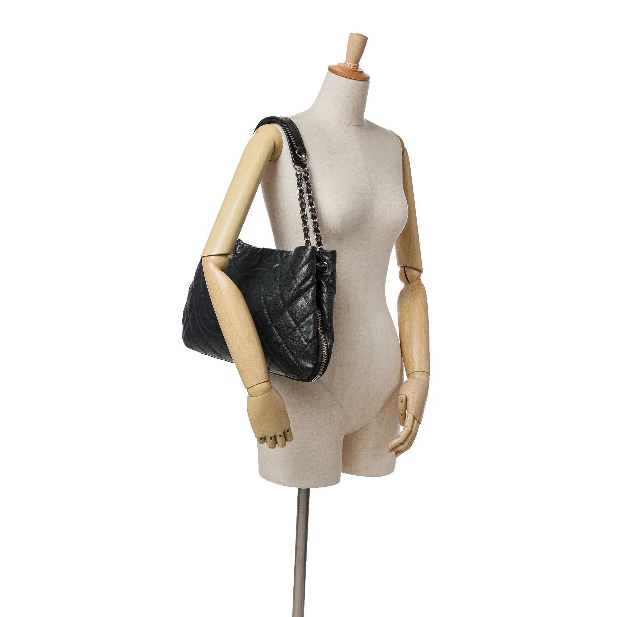 CC Quilted Caviar Expandable Tote