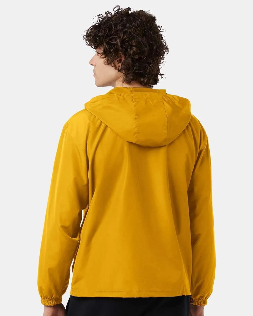 Champion CO200 Men's Hooded Packable Quarter-Zip Jacket, Lightweight Wind & Water-Resistant Pullover with Adjustable Hood