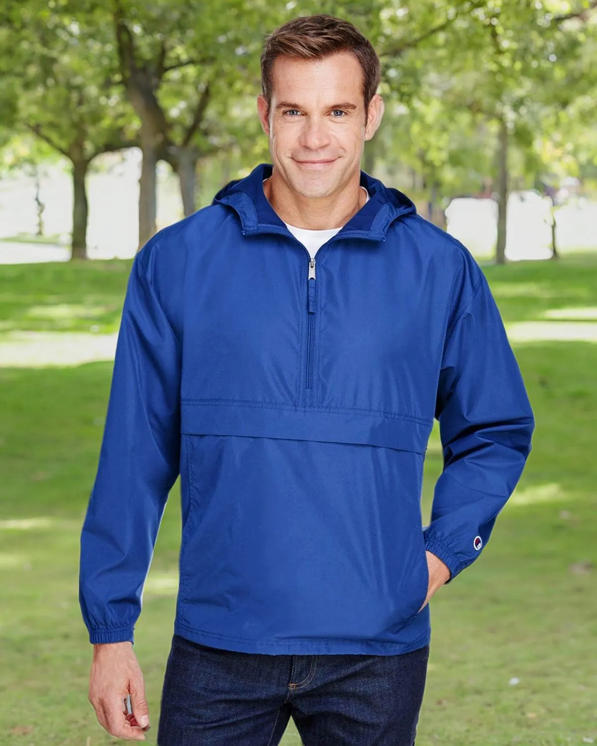 Champion Men's Packable Anorak Quarter-Zip Jacket
