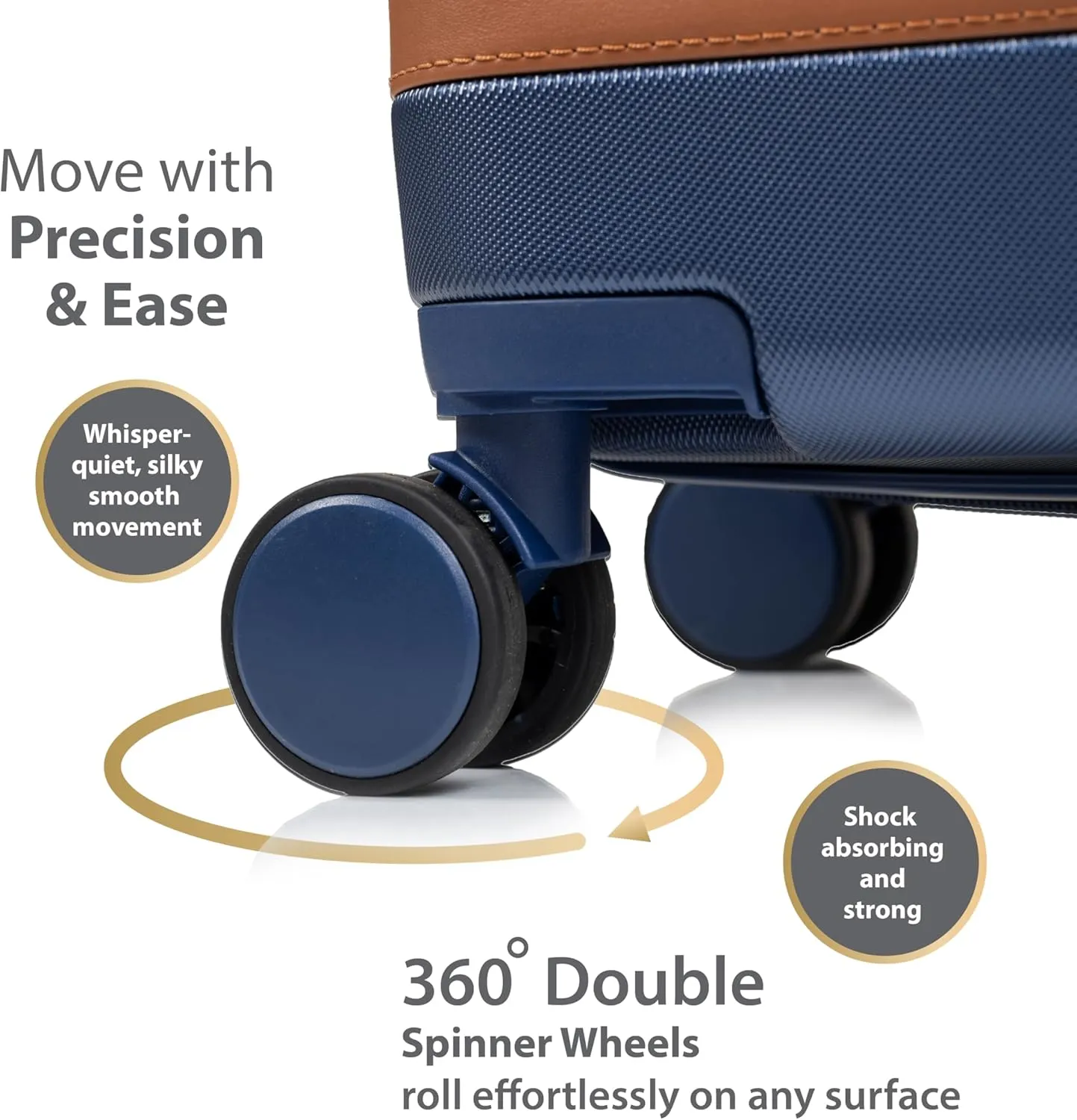 CHAMPS 'VINTAGE III COLLECTION' 3-PIECE EXPANDABLE HARDSIDE SPINNER LUGGAGE SET WITH USB PORT (NAVY)