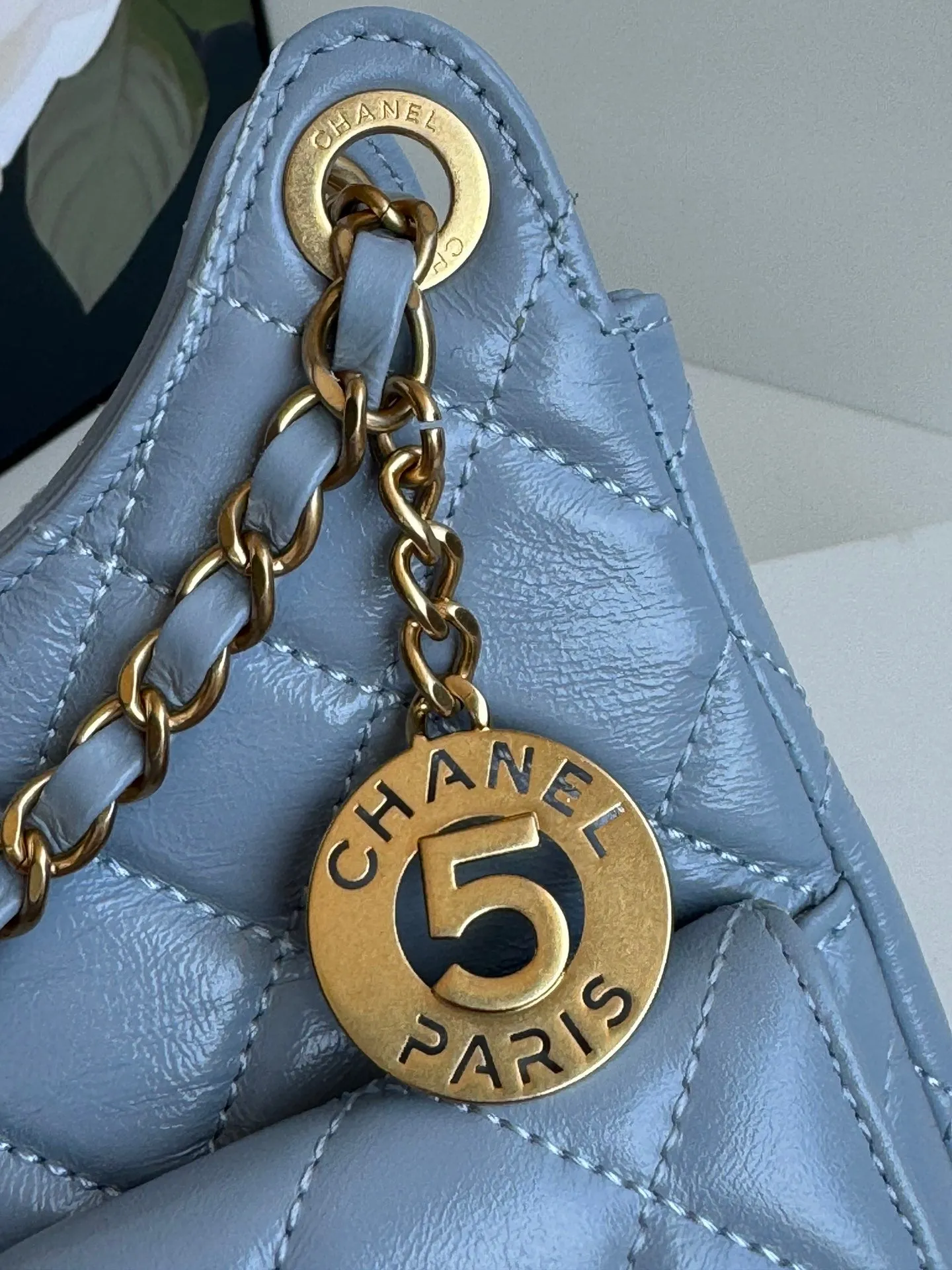 CHANEL Price-match guarantee Bag Small 23C Lambskin Hobo Blue Cloud Super savings 21.5 Hardware Gold