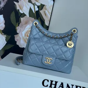 CHANEL Price-match guarantee Bag Small 23C Lambskin Hobo Blue Cloud Super savings 21.5 Hardware Gold