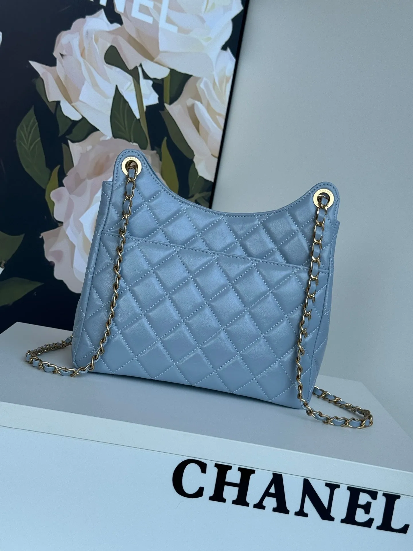 CHANEL Price-match guarantee Bag Small 23C Lambskin Hobo Blue Cloud Super savings 21.5 Hardware Gold