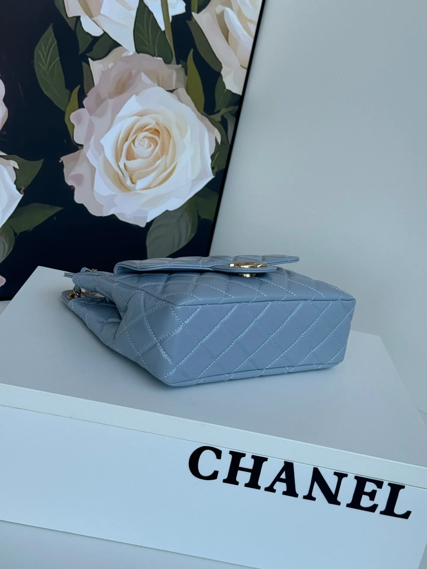 CHANEL Price-match guarantee Bag Small 23C Lambskin Hobo Blue Cloud Super savings 21.5 Hardware Gold
