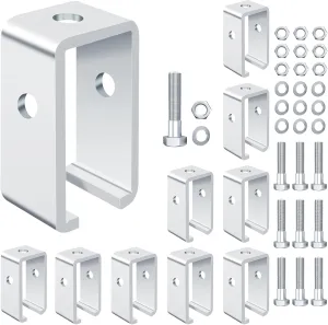 Channel Trolley Track Hanger Bracket for Unistrut Strut Channel,All 1-5/8" Strut Channel Heavy-Duty Track Intermediate Support Hanger Track Intermediate Support Hanger (10 Pcs Set)
