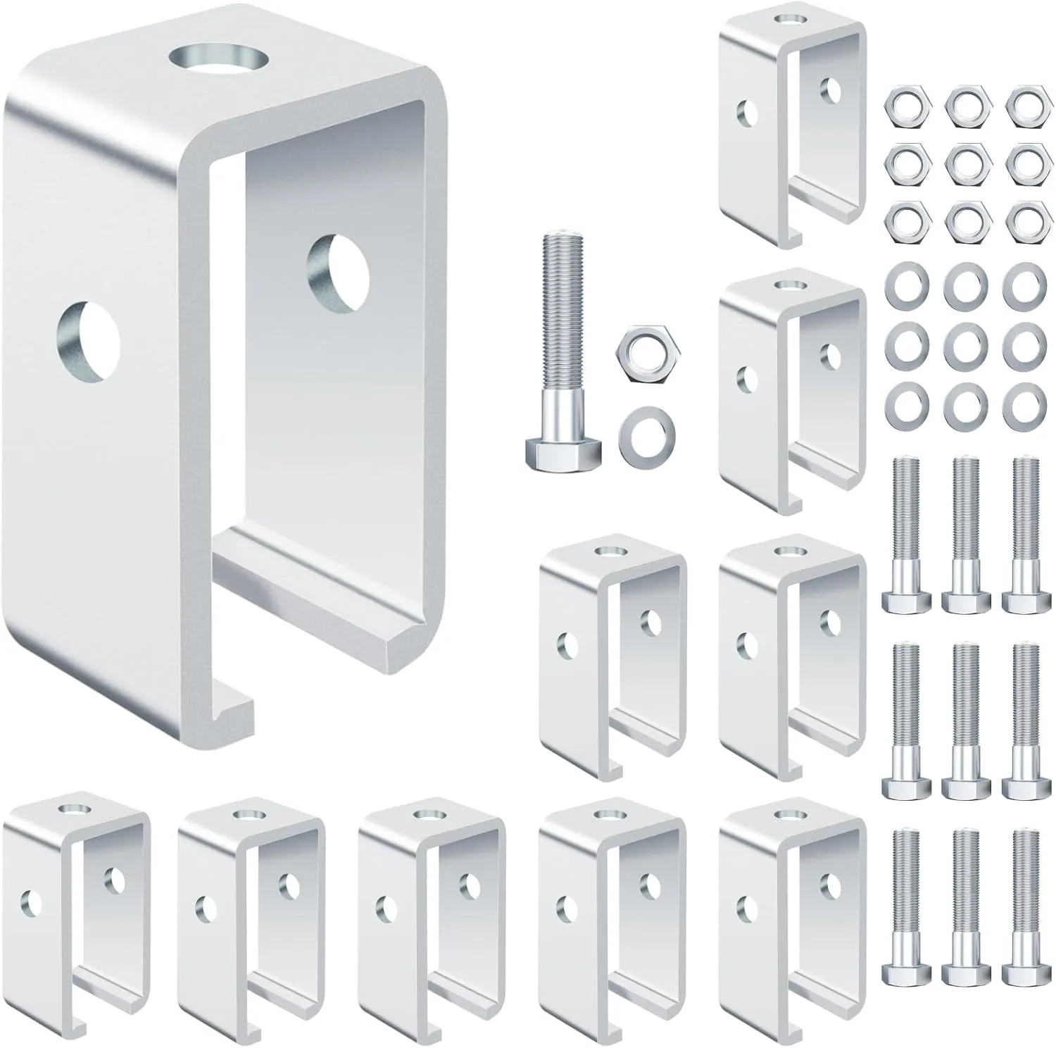 Channel Trolley Track Hanger Bracket for Unistrut Strut Channel,All 1-5/8" Strut Channel Heavy-Duty Track Intermediate Support Hanger Track Intermediate Support Hanger (10 Pcs Set)