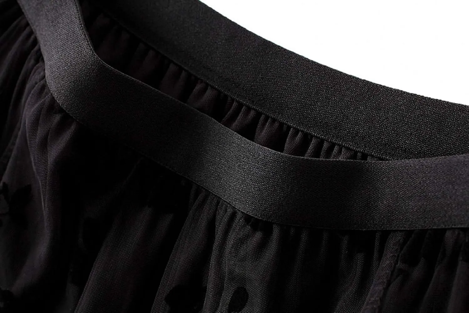 CHARTOU Women's Elastic High Waist Tulle Ruffle Pleated A-Line Swing Midi Skirt
