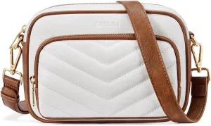 CHOLISS Quilted Crossbody Bags for Women RFID Vegan Leather Travel Purse Small Shoulder Handbags with Built in Wallet