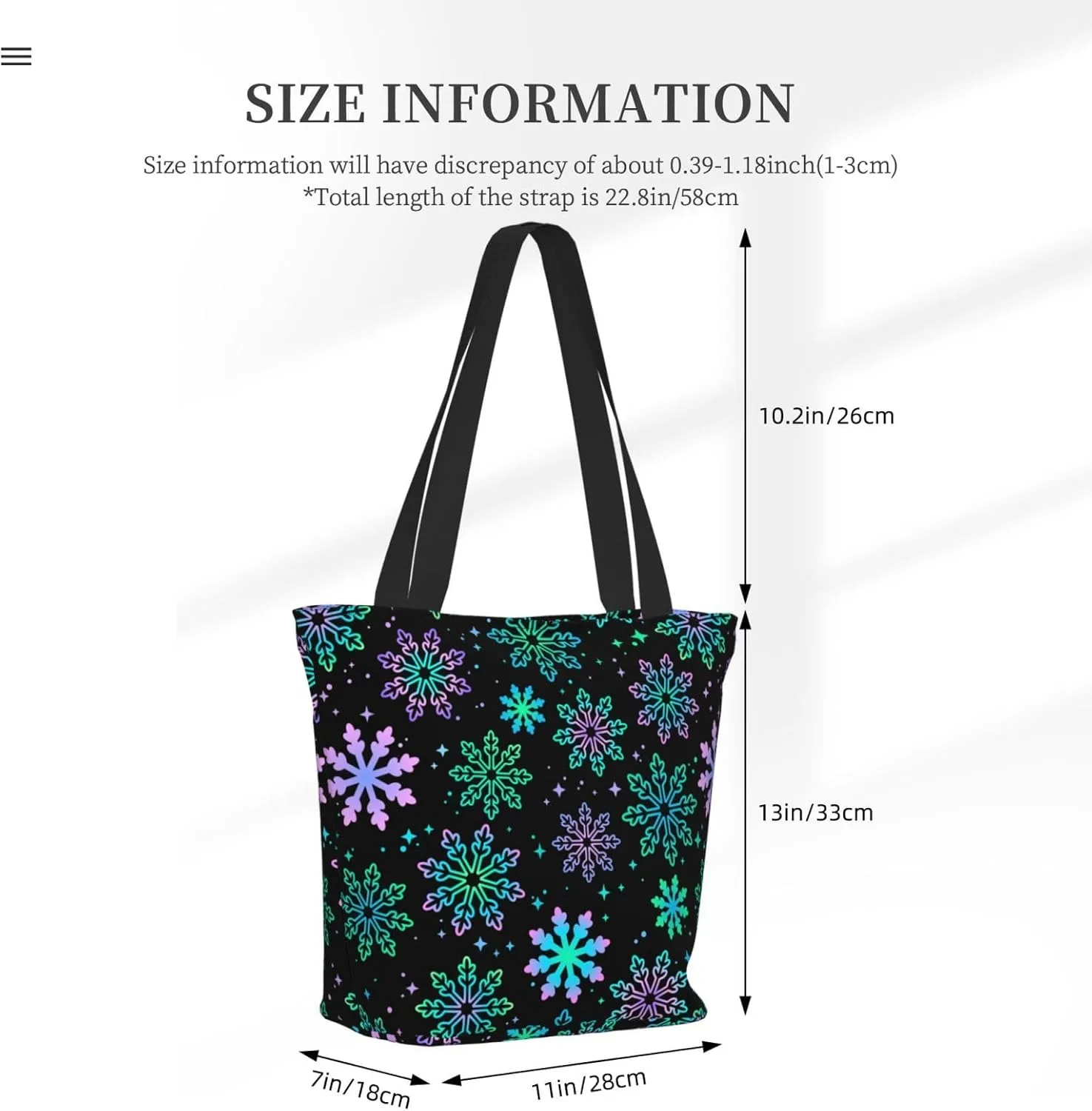 Christmas Snowflakes Blue Tote Bag Women Reusable Shopping Bags Shoulder Bag Portable Storage HandBags