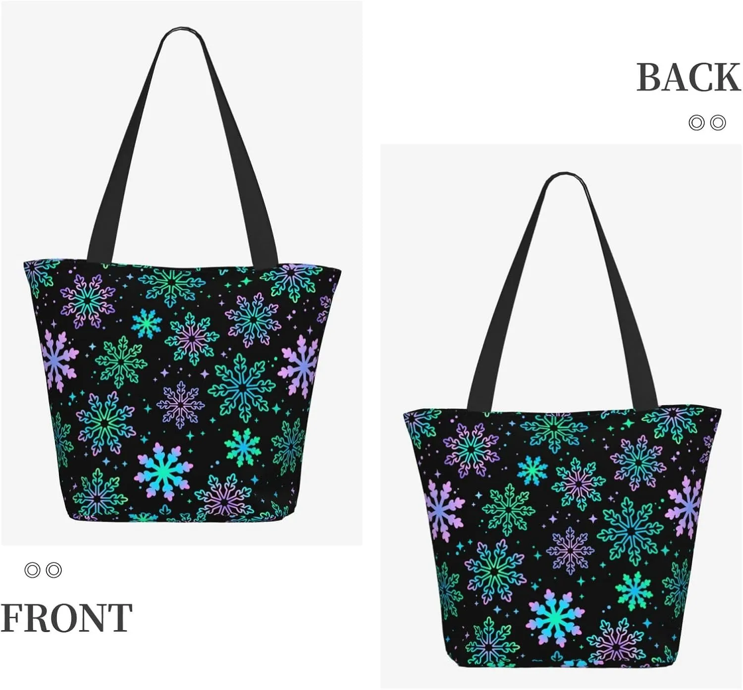 Christmas Snowflakes Blue Tote Bag Women Reusable Shopping Bags Shoulder Bag Portable Storage HandBags