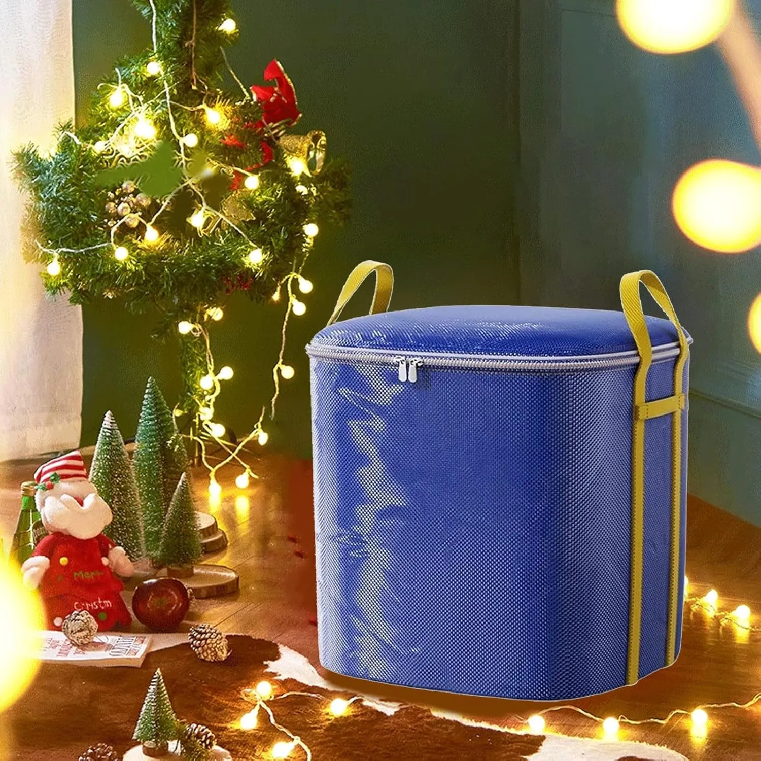 Christmas Storage Bag Reinforced Handle Extra Large Storage Bag Clothes Christmas Decoration Storage Bag Thickened Double Zipper Storage Bags