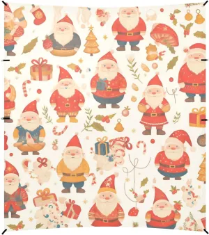 Christmas Texture Gnomes Red Candies Stable Beach Tent UPF50  Protection Easy Setup Large Portable Sun Shelter with Sand Shovel for Backyard and Camping