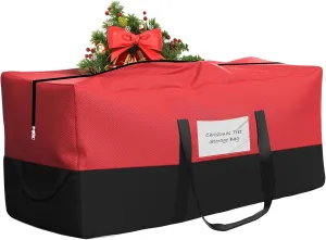 Christmas Tree Bag,Fits Up 10 Ft Tall Artificial Trees,600D Oxford Material,Heavy Duty Tree Bag,Dampproof Storage Bag with Durable Reinforced Handles & Dual Zipper&Transparent Pocket