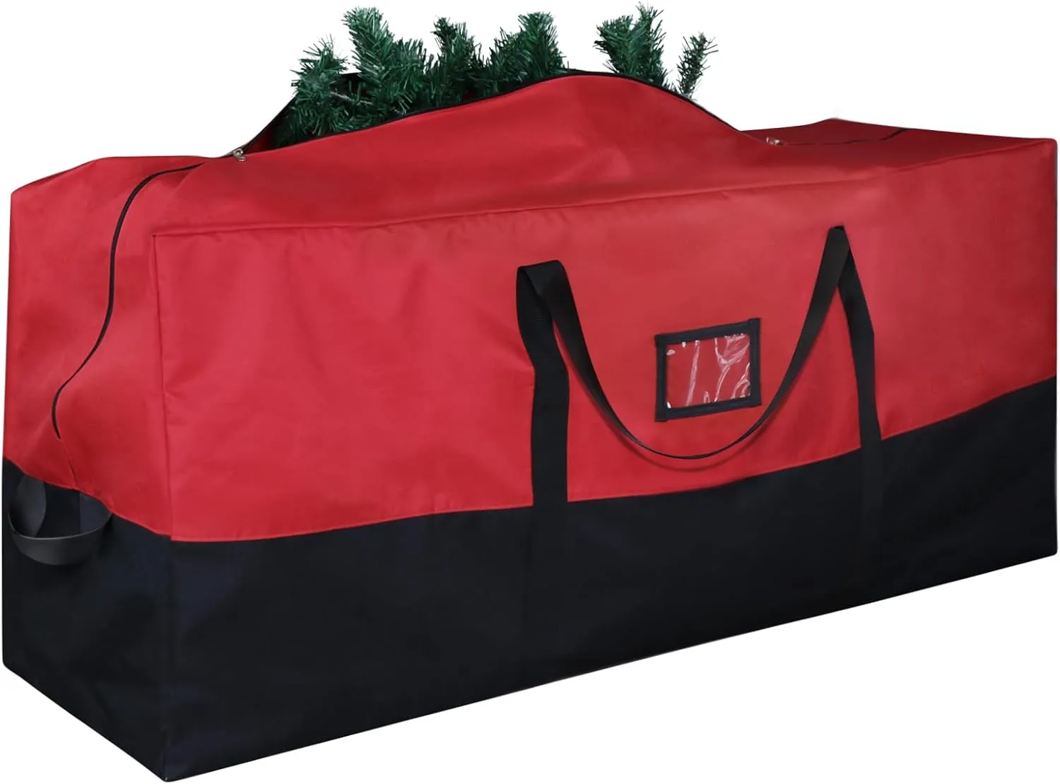 Christmas Tree Storage Bag, 600D Oxford Extra Large Moving Bags, Fits Up to 7.5 Ft Artificial Trees, Heavy-Duty Waterproof Storage Bags with Reinforced Handles, Dual Zippers & Card Slot