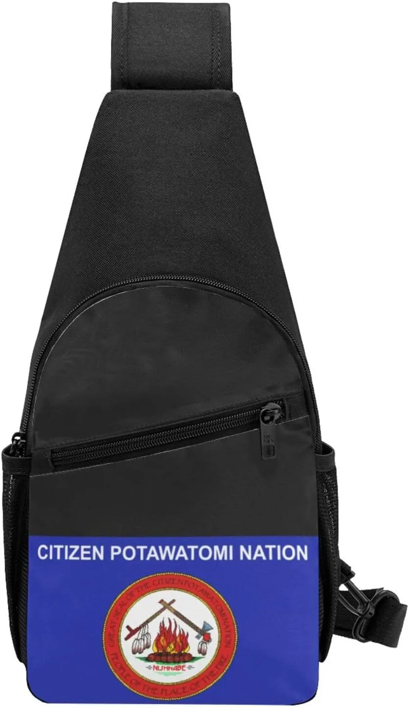Citizen Potawatomi Nation Flag Adjustable Fanny Pack Waist Bag For Travel Sports