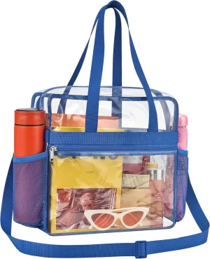 Clear Bag for Stadium Events - 12x6x12, Transparent Sports Bag with Reinforced Shoulder Straps