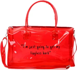 Clear Gym Bag for Women, Clear PVC Tote Bag Large Sports Duffel Bag Bright Candy Color Jelly Bag with Durable Metal Zipper for Gym, Travel, Beach Red