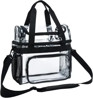 Clear Lunch Bags for Work & Stadium - Heavy Duty Transparent Tote Bag