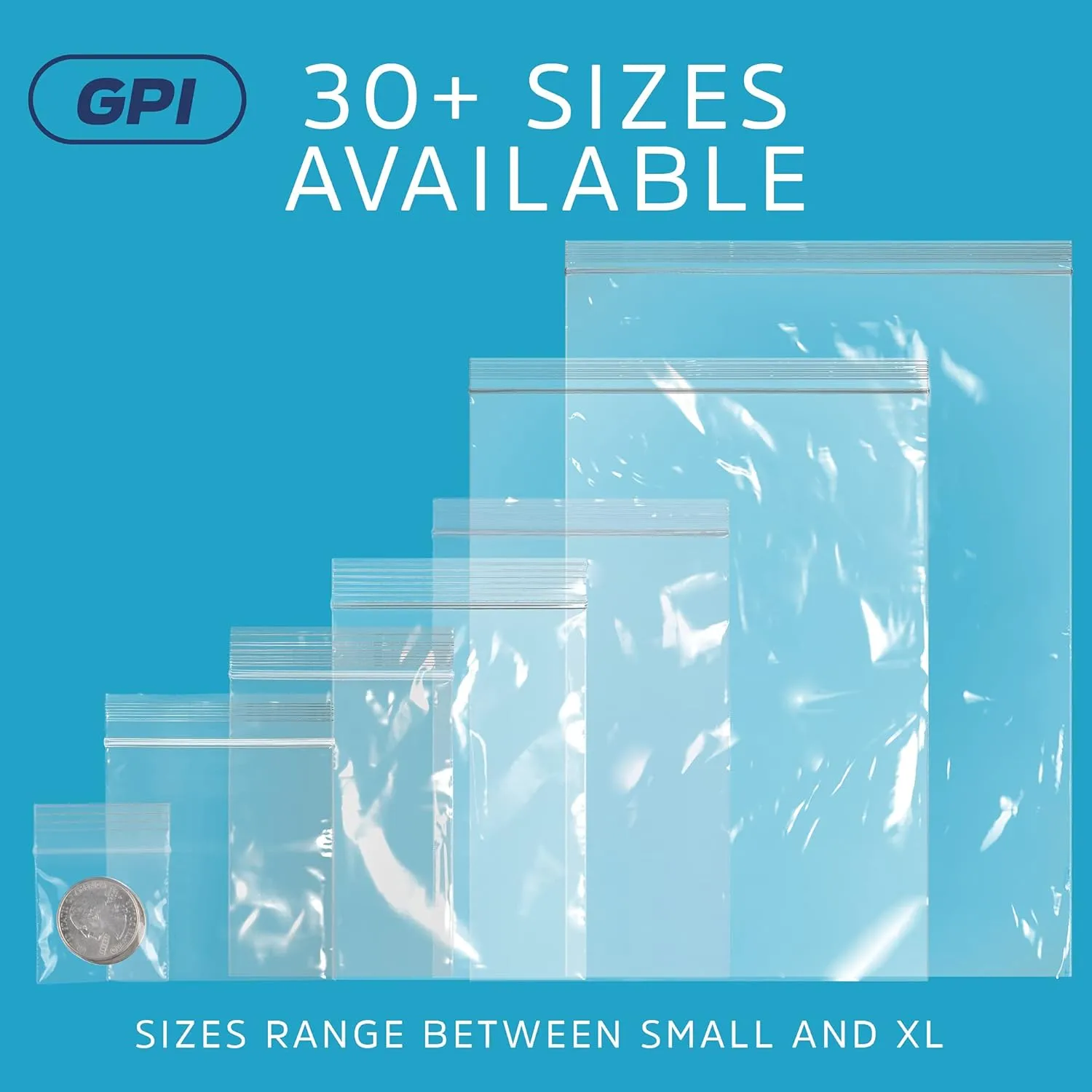 Clear Plastic Reclosable Zip Bags - Bulk GPI Pack of 200 6" x 9" 4 mil Thick Heavy Duty, Strong & Durable Poly Baggies with Resealable Zipper Lock for Travel, Storage, Packaging & Shipping.