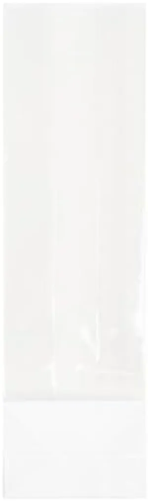 ClearBags Clear Gusset Bags w/Paper Insert, 2 3/4x2x10, 100 Pieces, High Clarity Flat Bottom Treat Bags for Gifts, Cookies, Candy, Party Favor, Weddings, Bakery Packaging, 1.6 Mil, FGPB17A