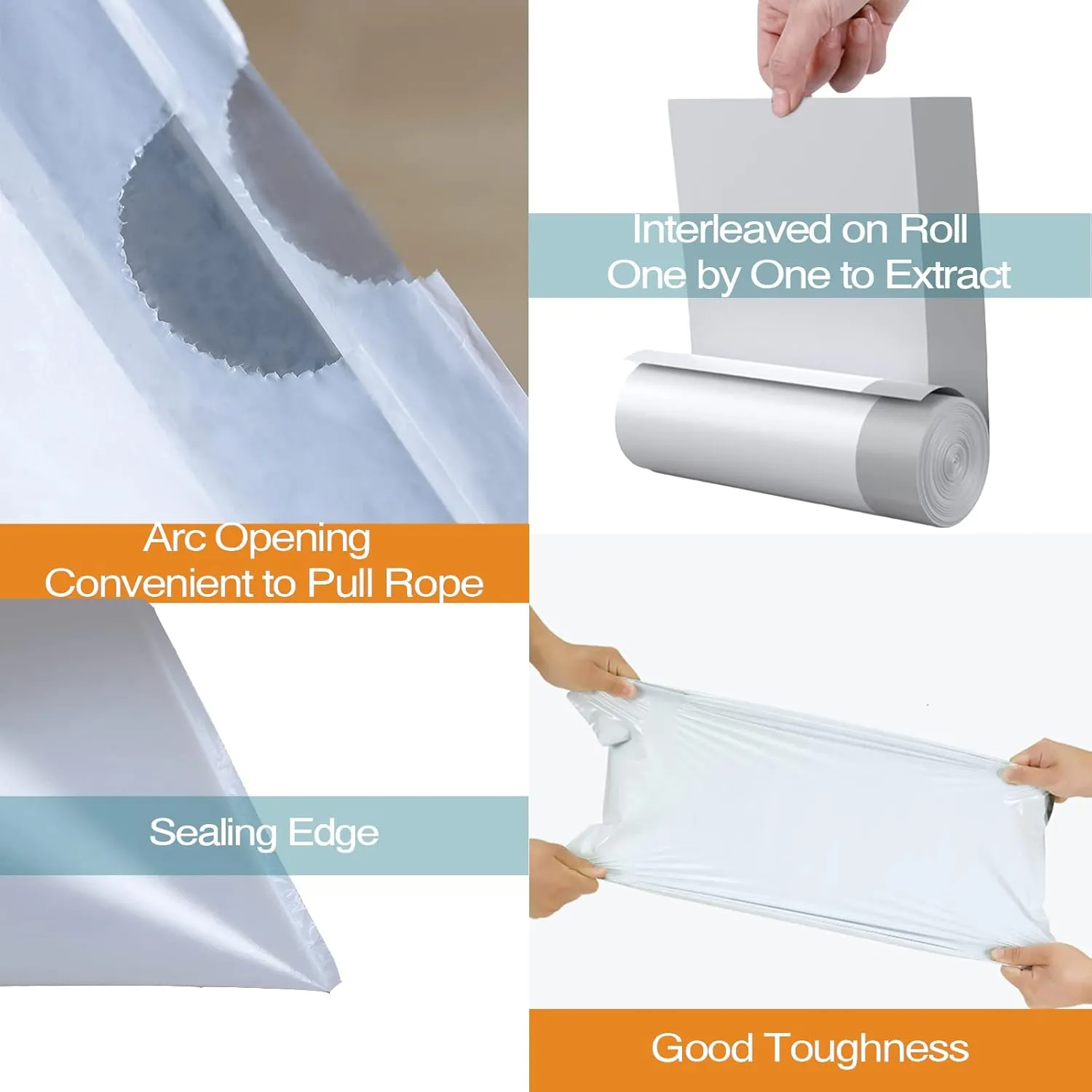 Code H 8-9 Gallon Heavy Duty Trash Bags 1.2 Mil THICK 100 Count with Reinforced Drawstring 30-35 Liter Compatible with simplehuman Code H White Garbage Liners 1.2 Mil THICK Leak-Proof Tear Resistant