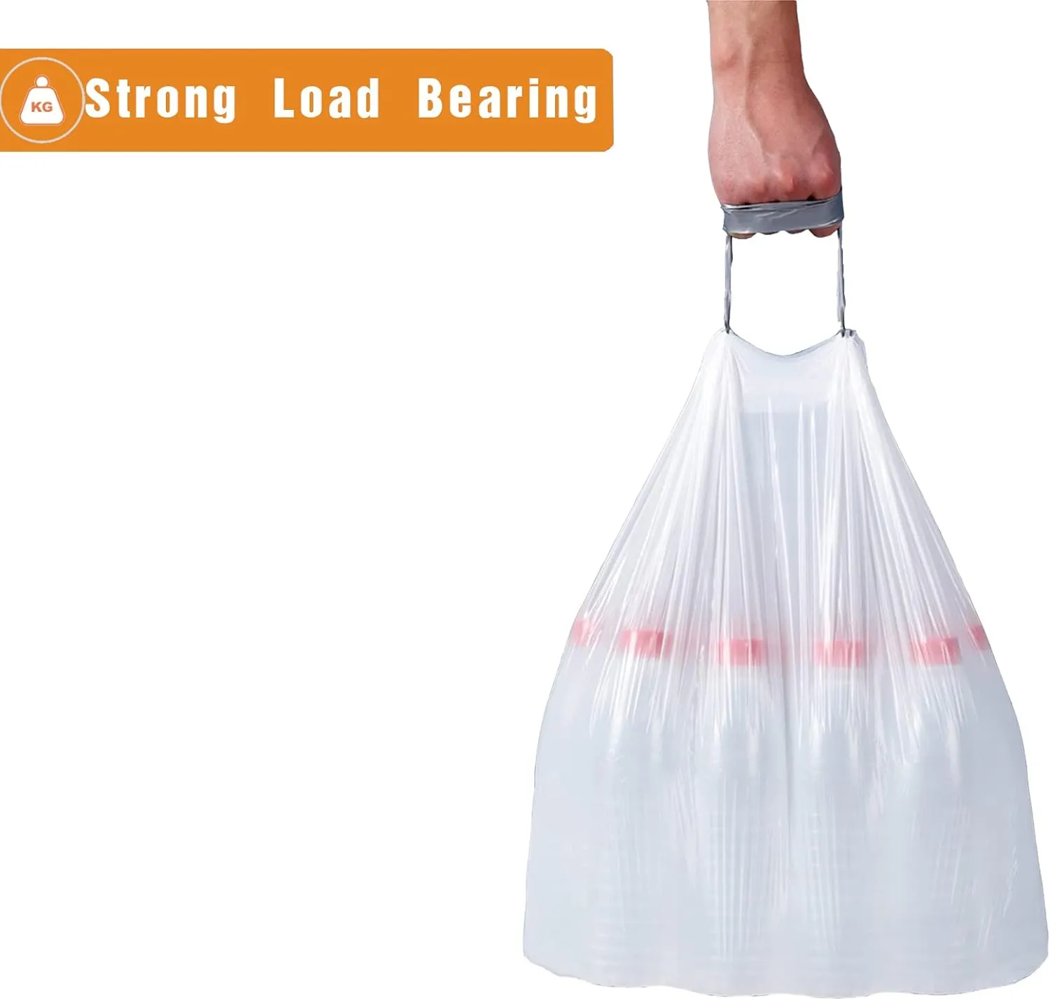 Code H 8-9 Gallon Heavy Duty Trash Bags 1.2 Mil THICK 100 Count with Reinforced Drawstring 30-35 Liter Compatible with simplehuman Code H White Garbage Liners 1.2 Mil THICK Leak-Proof Tear Resistant