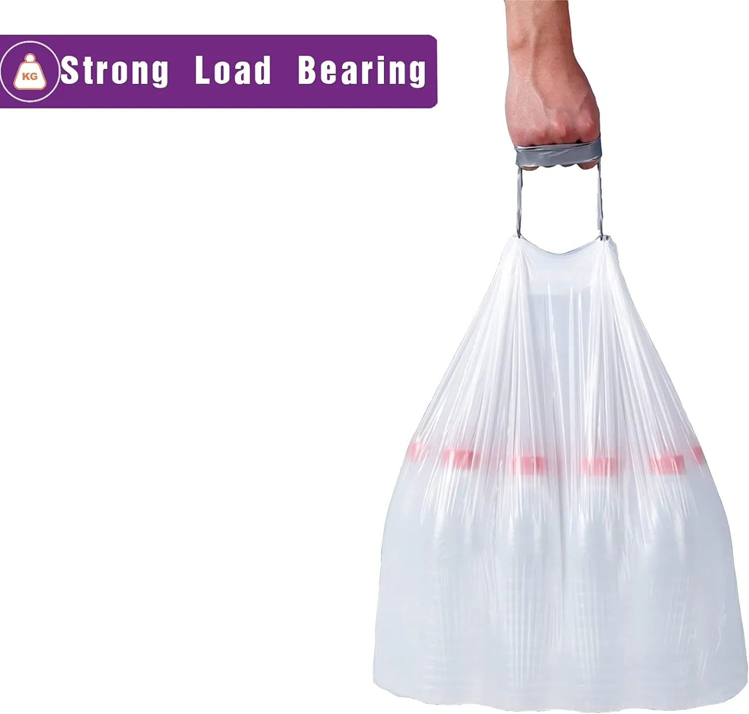 Code P Drawstring Trash Bags Compatible with simplehuman Code P | 13-16 Gallon 50-60 Liter | 100 Count | 1.2 Mil | Heavy Duty White Custom Fit Garbage Liners (Pack of 1)