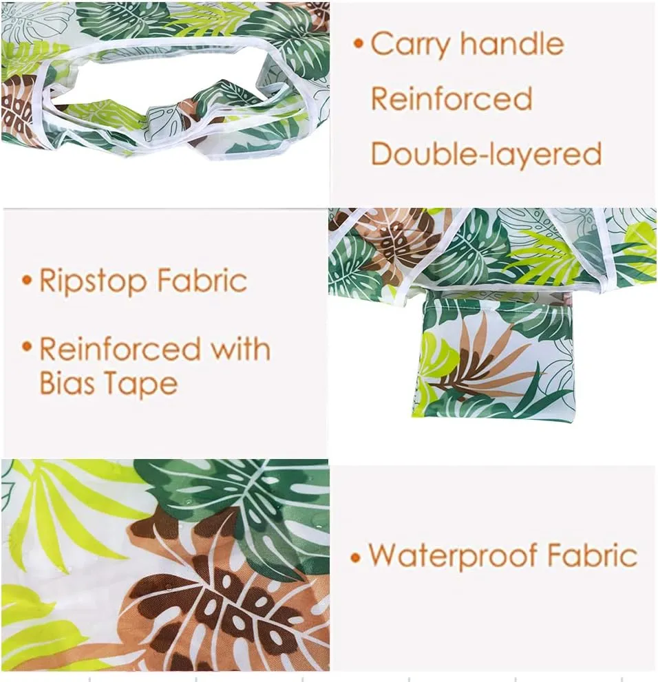 CODOBON Grocery Bags Reusable Foldable 8 Pack Shopping Bags Large 50LBS Groceries Bags Ripstop Waterproof Machine Washable Eco-Friendly Nylon (plants-8pack)