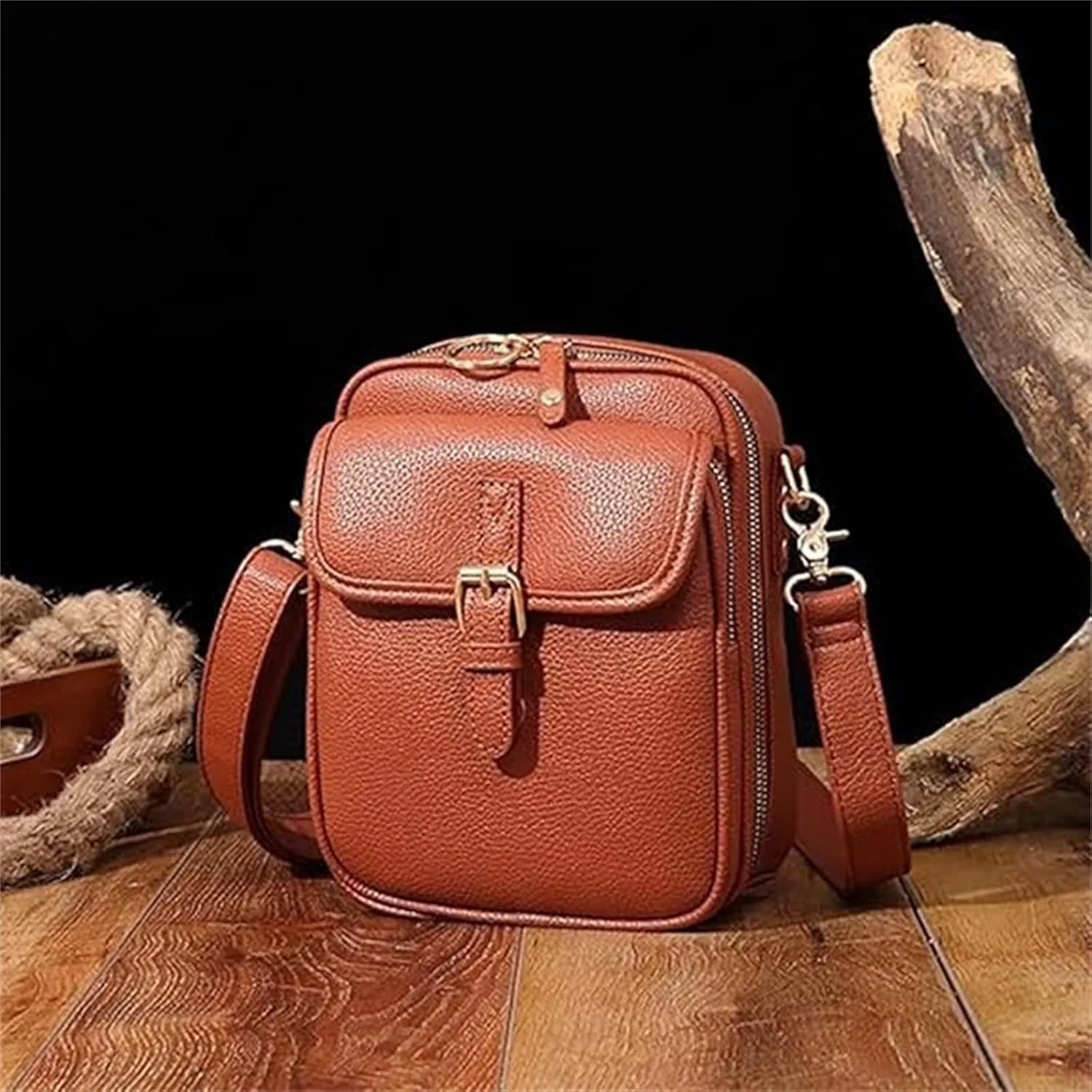 Collaboraten- Crossbody Leather Bag, Crossbody Leather Bag for women, Vintage Anti-Theft