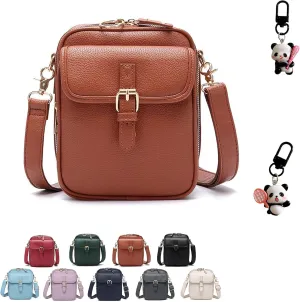 Collaboraten1 Crossbody Leather Bag for Women, Adjustable Shoulder Strap, Large Capacity Anti-Theft Backpack