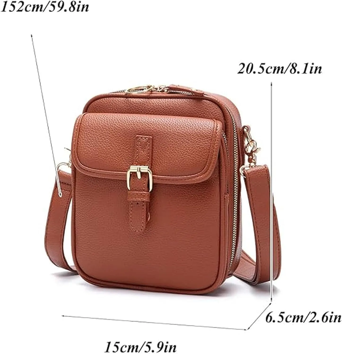 Collaboraten1 Crossbody Leather Bag for Women, Adjustable Shoulder Strap, Large Capacity Anti-Theft Backpack