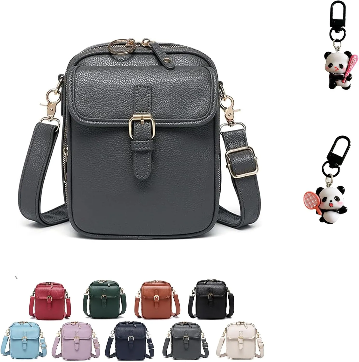 Collaboraten1 Crossbody Leather Bag for Women, Adjustable Shoulder Strap, Large Capacity Anti-Theft Backpack