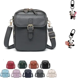 Collaboraten1 Crossbody Leather Bag for Women, Adjustable Shoulder Strap, Large Capacity Anti-Theft Backpack