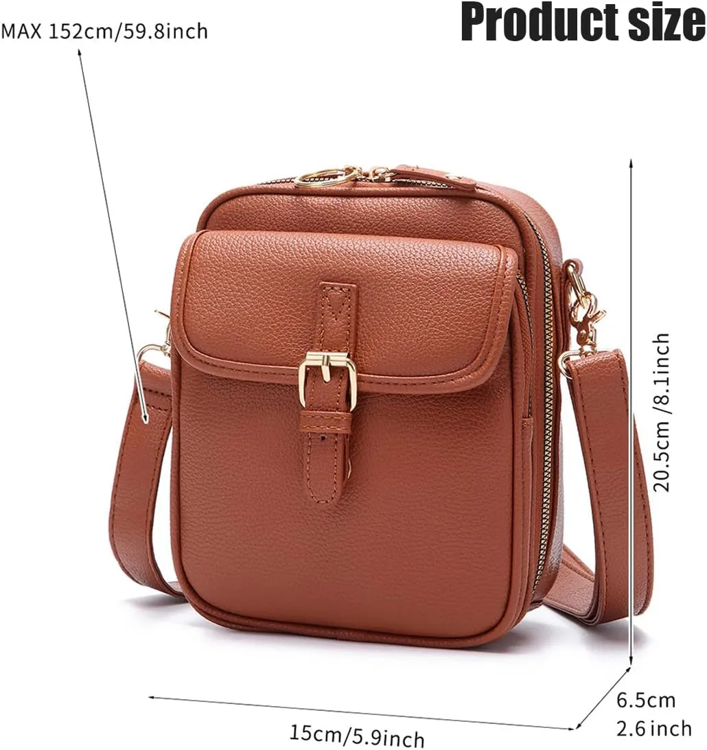Collaboraten1 Crossbody Leather Bag, Small Messenger Bag Crossbody Bag, Vintage Cross Body Shoulder Purse with Card Slots