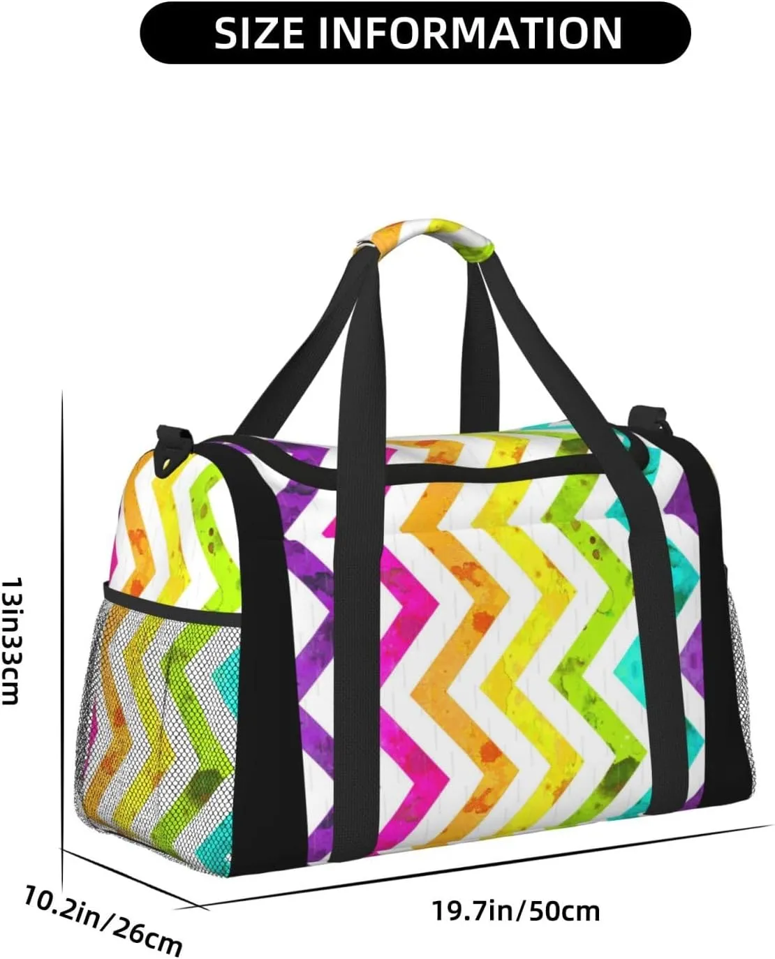 Color Stripes Travel Duffel Bag Large Foldable Waterproof Overnight Bag For Beach Swim Bags Pool Sports Gym