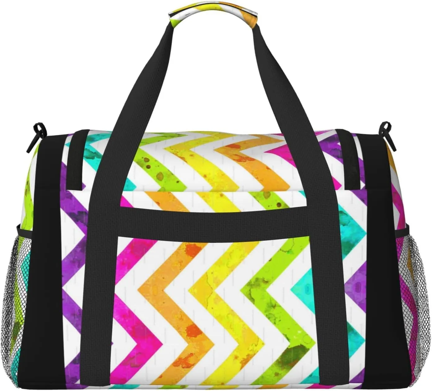 Color Stripes Travel Duffel Bag Large Foldable Waterproof Overnight Bag For Beach Swim Bags Pool Sports Gym