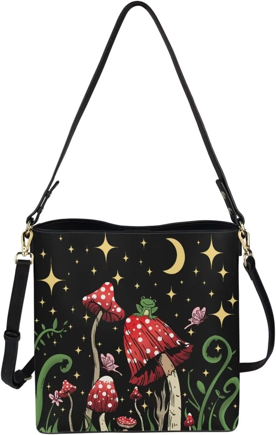 Coloranimal Women Cuties French Bulldog Leather Handbag Reusable Tote Bag