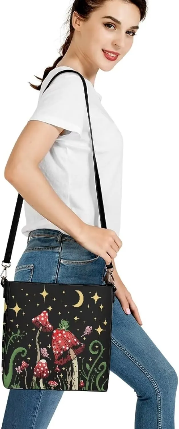Coloranimal Women Cuties French Bulldog Leather Handbag Reusable Tote Bag