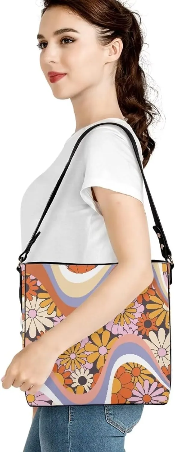 Coloranimal Women Cuties French Bulldog Leather Handbag Reusable Tote Bag