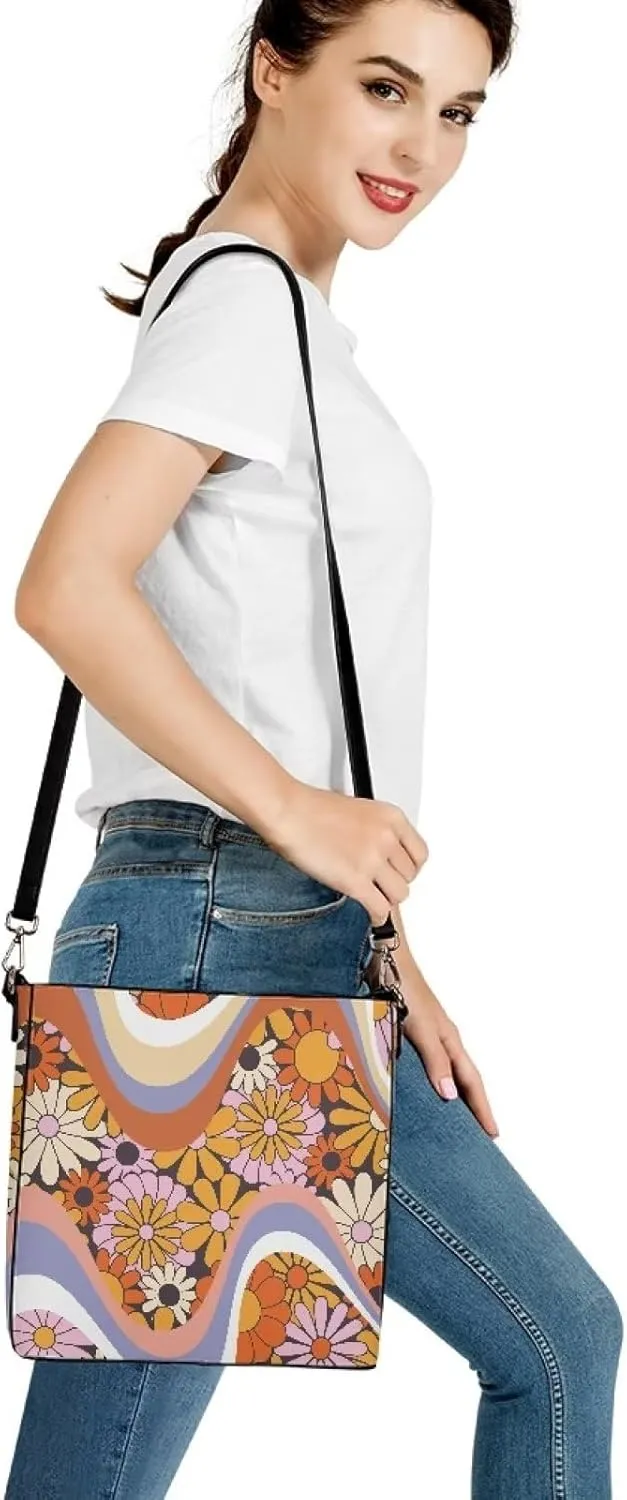 Coloranimal Women Cuties French Bulldog Leather Handbag Reusable Tote Bag